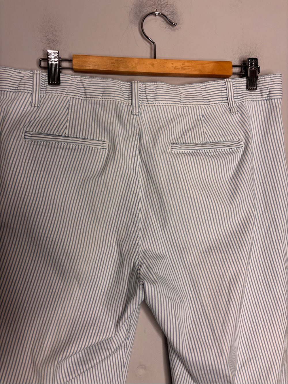 Gap Girlfriend Chino Blue & White Railroad Stripe Pants, size 10 - Picture 7 of 14